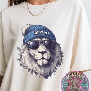 Detroit Lions Comfort Colors Beanie Tee